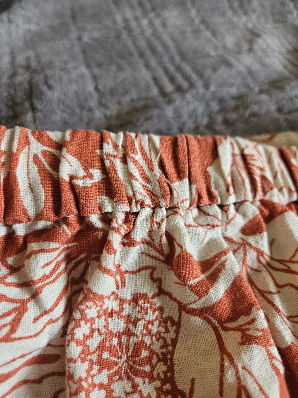 Old Navy  Linen Orange ( red color listed on tag ) Floral Midi Skirt Size Large - Picture 8 of 16